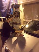 The eating of the roadside kebabs.