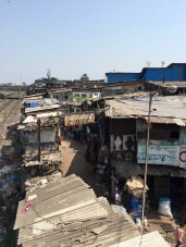 View of Dharavi from the subway platform.